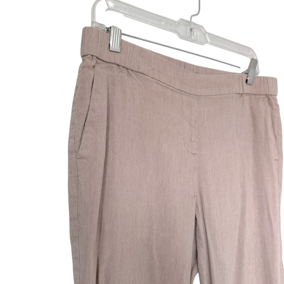 J. Jill Linen Stretch Elastic Waist Pull-On Cropped Pants, Beige Tan, MP - Picture 5 of 8